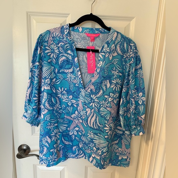 Lilly Pulitzer Mialeigh Amalfi Blue Sound the Sirens - Picture 2 of 6